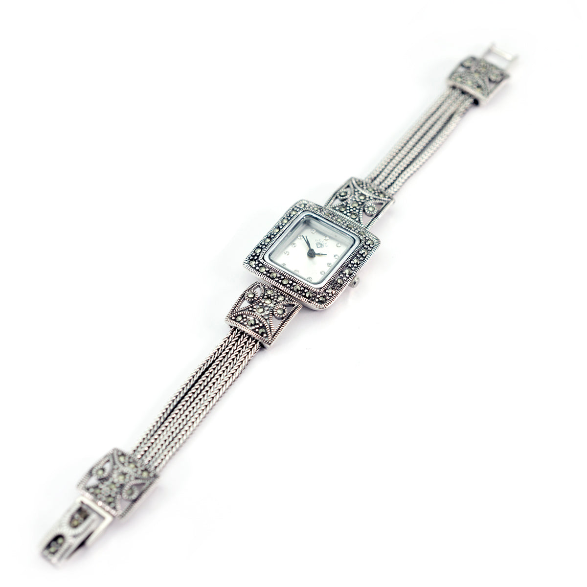 Silver marcasite watch online