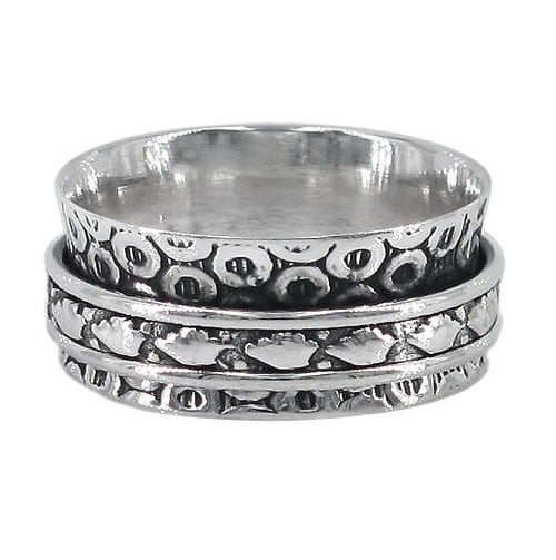 Curved silver ring