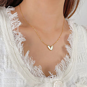 Collier Coeur Acier Inoxydable