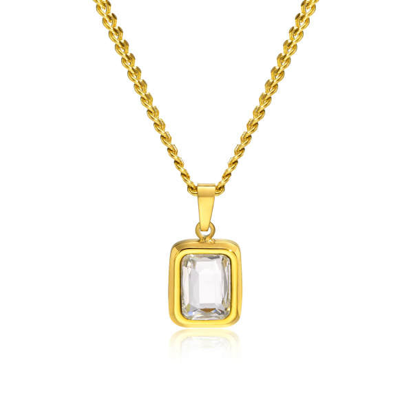 Pendentif Acier Inoxydable et Zircon