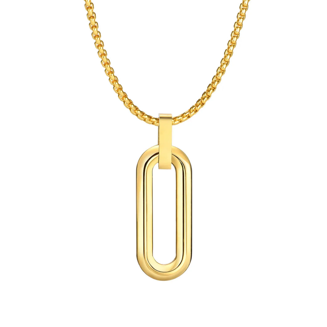 Pendentif Ovale Acier Inoxydable