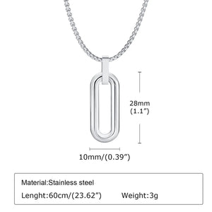 Pendentif Ovale Acier Inoxydable