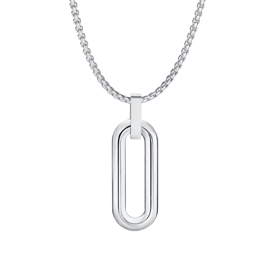 Pendentif Ovale Acier Inoxydable