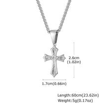 Charger l&#39;image dans la galerie, Pendentif Croix&amp;Chaine Acier Inox Noir
