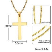 Charger l&#39;image dans la galerie, Pendentif Croix&amp;Chaine Acier Inoxydable

