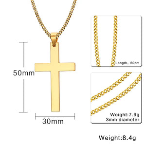 Pendentif Croix&Chaine Acier Inoxydable