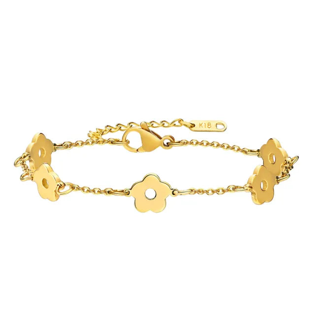 Bracelet Acier Inoxydable Fleurs