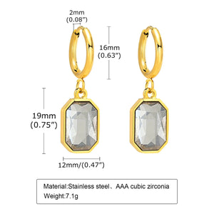 Boucles Zicon Cubic Acier Inoxydable