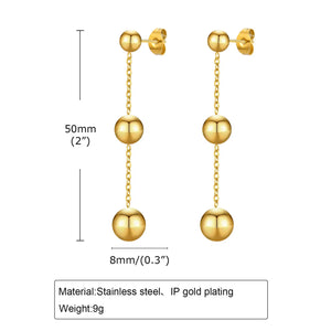 Boucles Chaine & boules Acier Inoxydable
