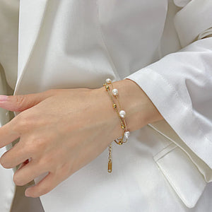Bracelet Acier Inoxydable & Perles