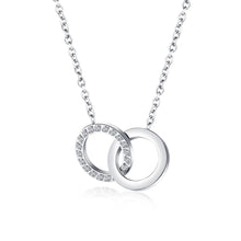 Load image into Gallery viewer, Collier Cercle Acier Inoxydable et Zicon
