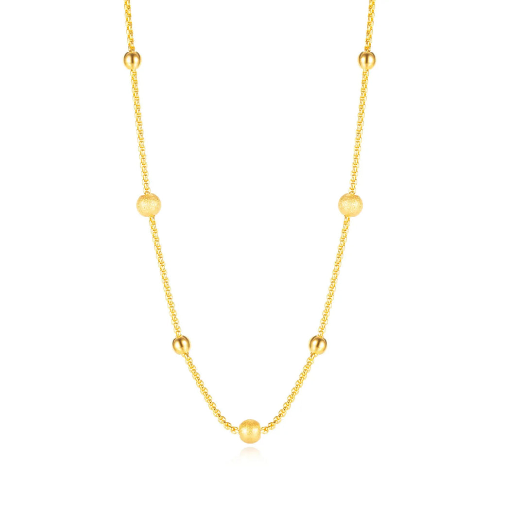 Collier Chaine & billes acier Inoxydable
