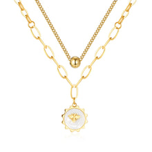 Charger l&#39;image dans la galerie, Collier Nacre Motif Abeille Acier Inoxydable
