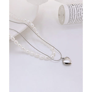 Collier coeurs & perles