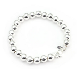 Silver bracelet beads 8mm