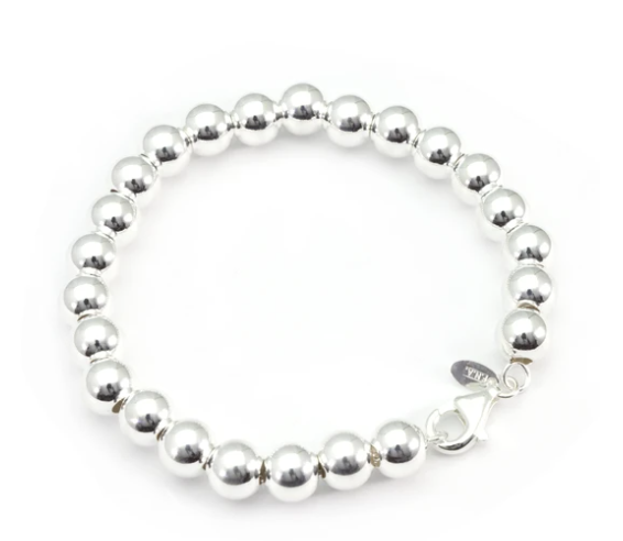 Silver bracelet beads 8mm