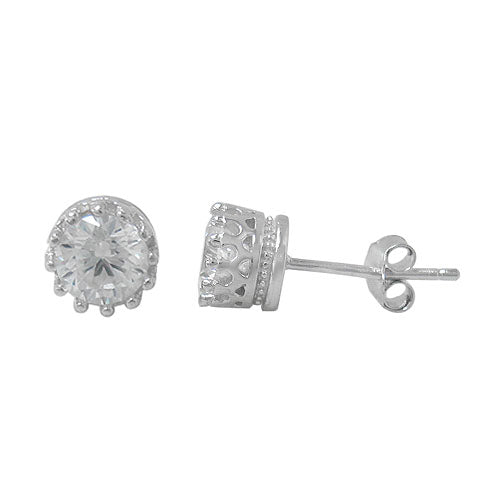 Silver & zircon earrings