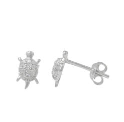 Silver & zircon earrings