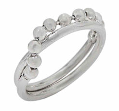 Crossed silver ring