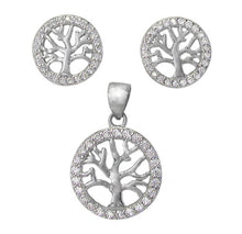 Load image into Gallery viewer, Tree of life Silver pendant and earrings
