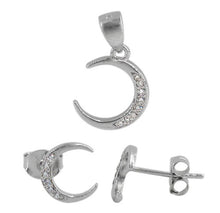 Load image into Gallery viewer, Moon Silver Pendant &amp; Earrings
