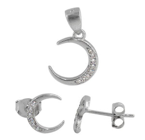 Moon Silver Pendant & Earrings