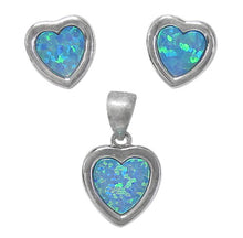 Load image into Gallery viewer, Silver hearts pendant and earrings
