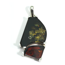 Load image into Gallery viewer, Silver Amber Green Pendant
