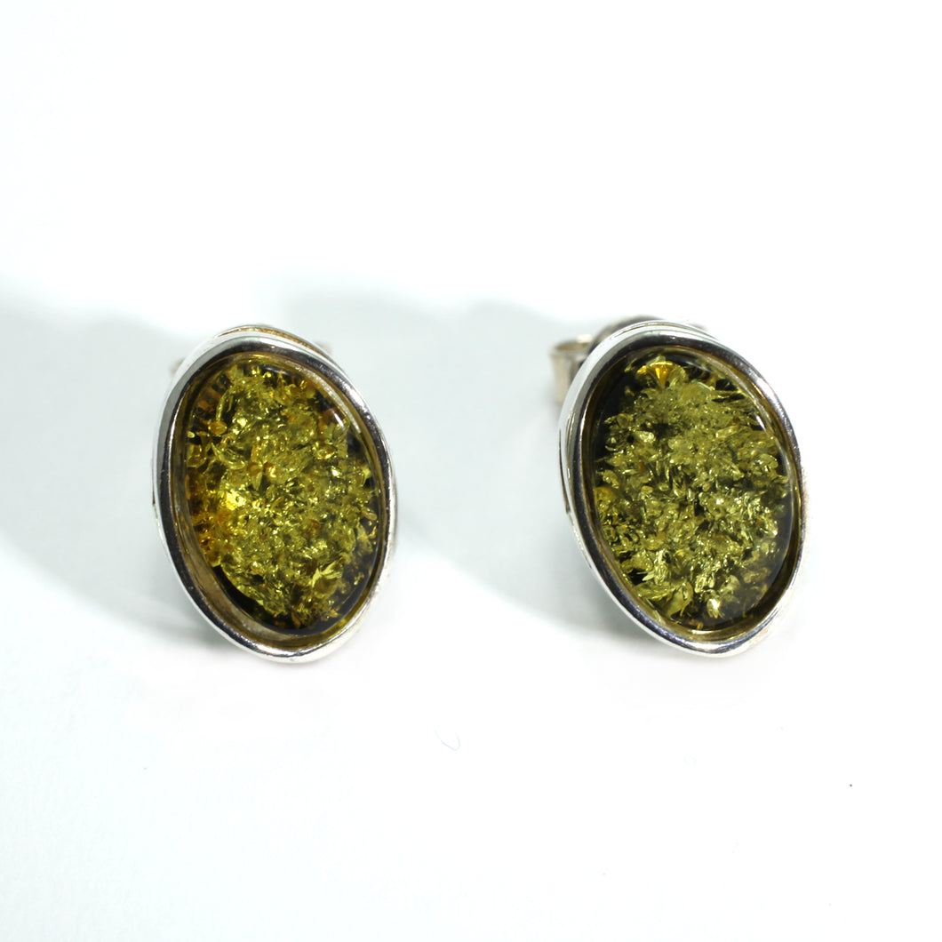 Silver Amber earrings