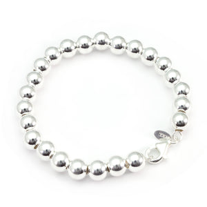 Silver bracelet beads 6mm