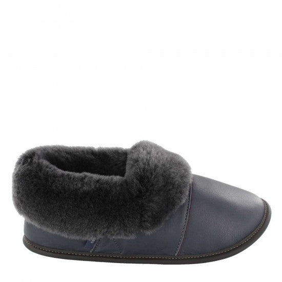 La Paresseuse - Silverfox fur and Leather Sheep Slippers