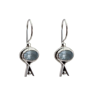 Boucles d'oreilles Argent Topaz Bleu