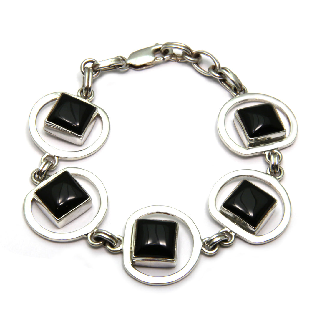 Onyx Silver Bracelet