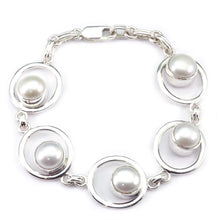 Load image into Gallery viewer, Silver Pearl Bracelet
