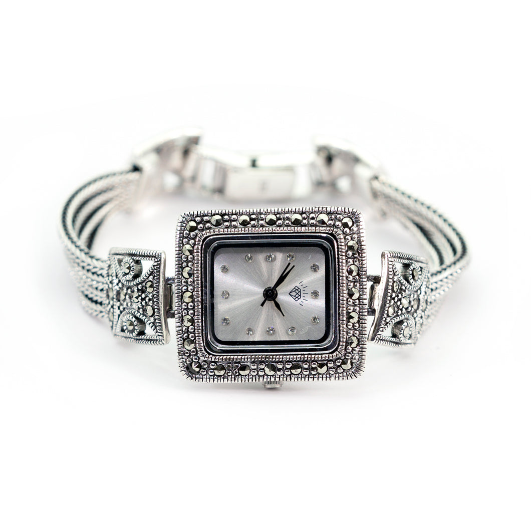Silver Marcasite Watch Bracelet
