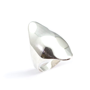 Domed silver ring