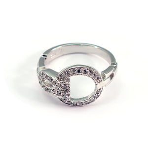 Silver and zircon ring