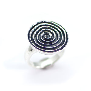 Spiral silver ring