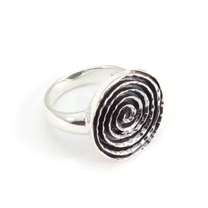 Spiral silver ring