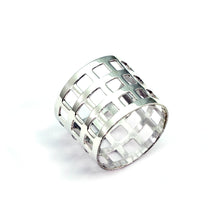 Load image into Gallery viewer, Checkerboard silver ring
