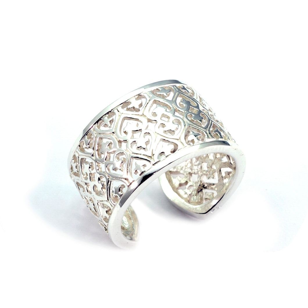 Silver lace ring o