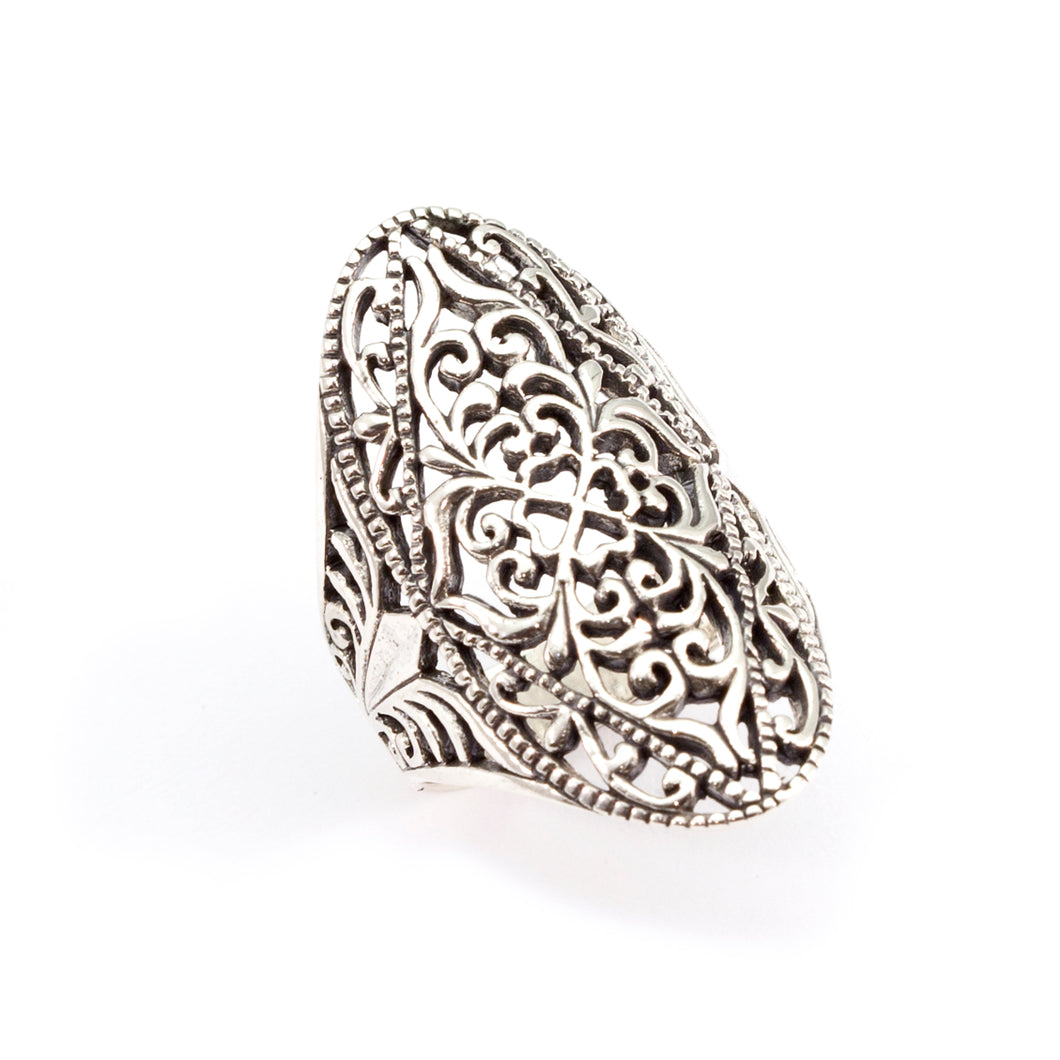 Silver Ring Persian Pattern