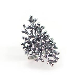 Silver stalactite ring