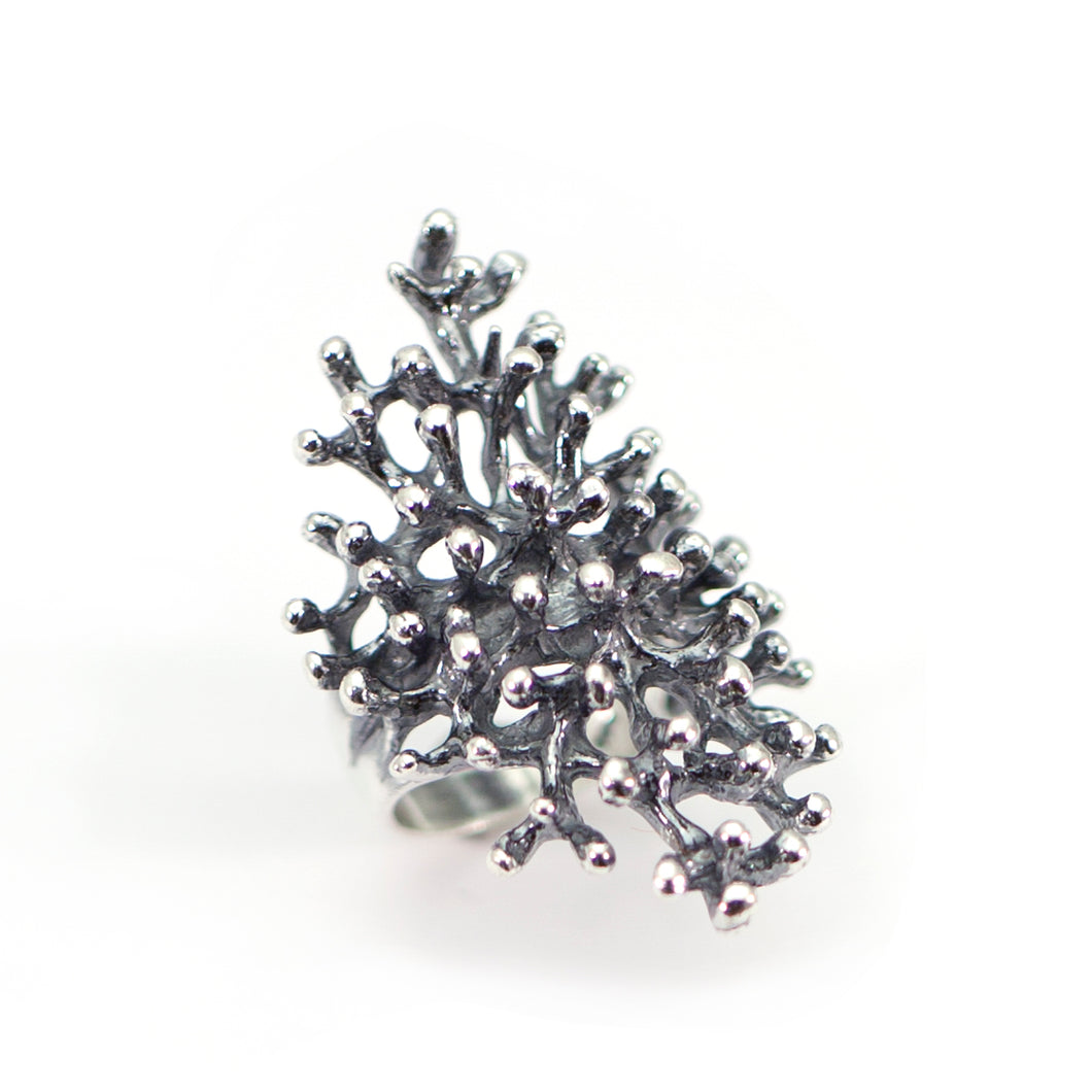 Silver stalactite ring