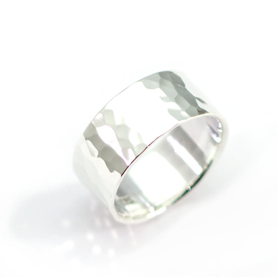 Hammered silver ring